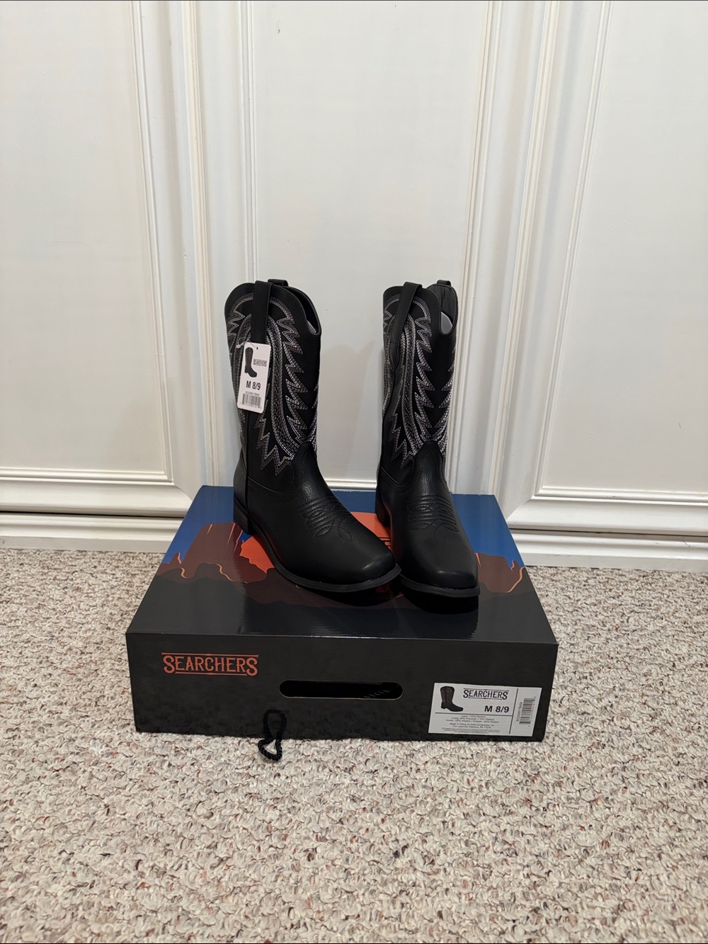 Men's Black Western Pull-On Boots